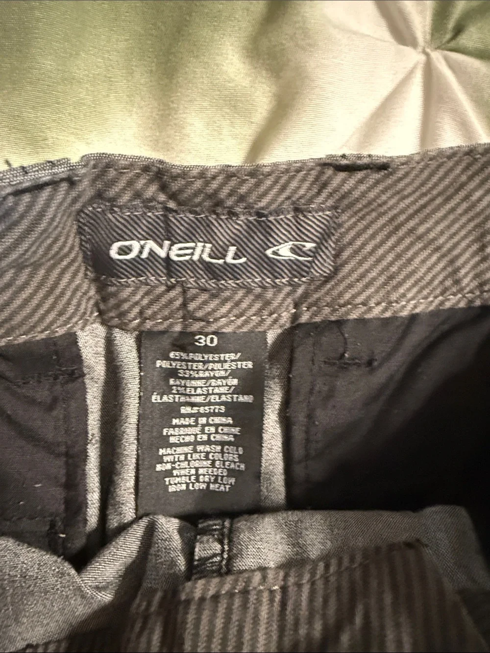 O'Neill Men's Flat-Front Gray Chino Shorts